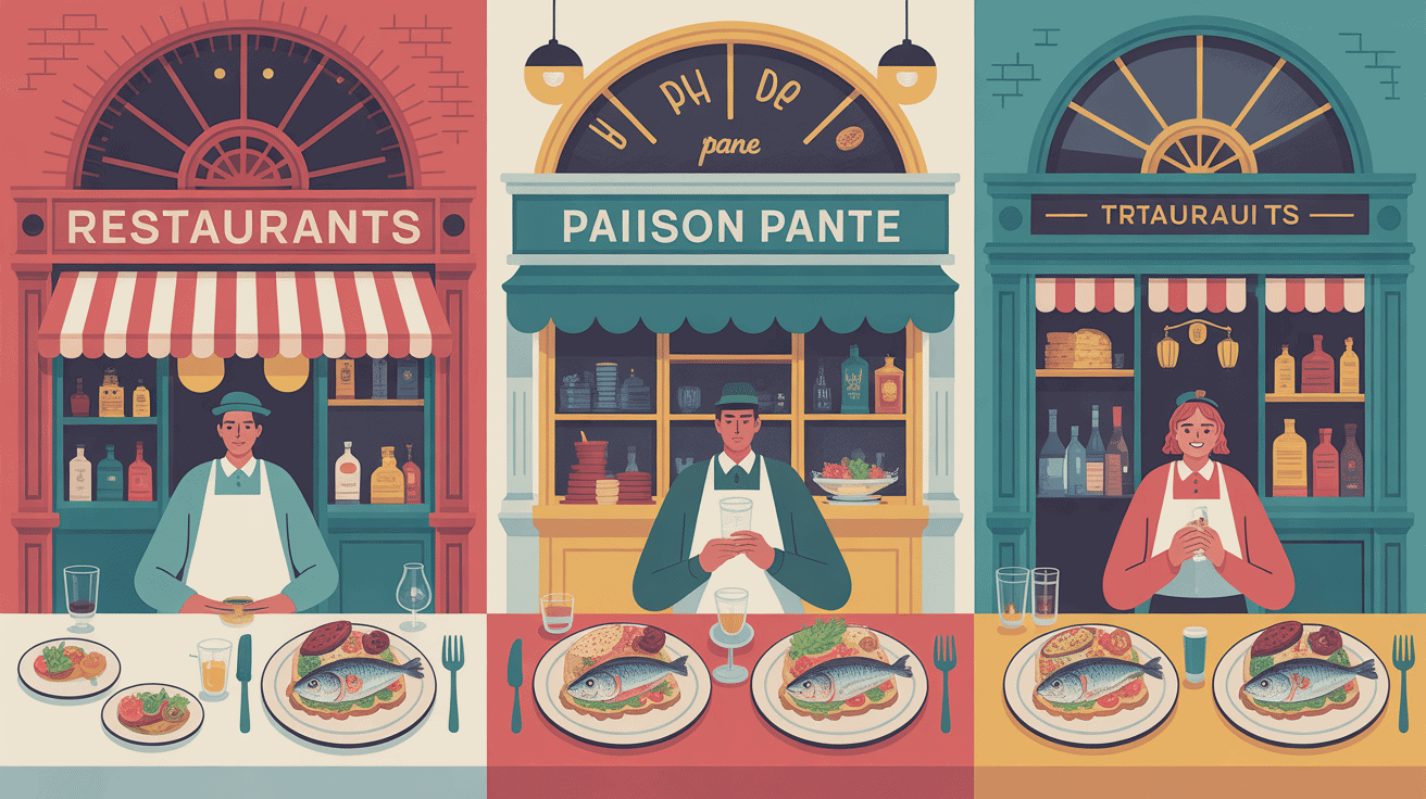 Différents restaurants fish and chips Spitalfields