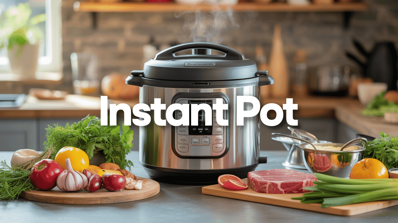 Autocuiseur Instant Pot acier inox avec ingrédients frais