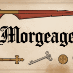Illustration de parchemin morgeage médiéval avec sceau