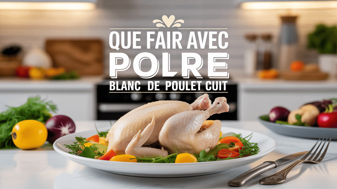 que faire avec du blanc de poulet cuit assiette legumes frais