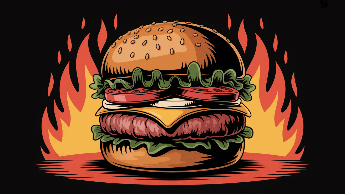 whopper grillé flamme pain sésame vintage