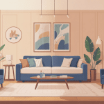 canapé convertible convertible center illustration salon moderne