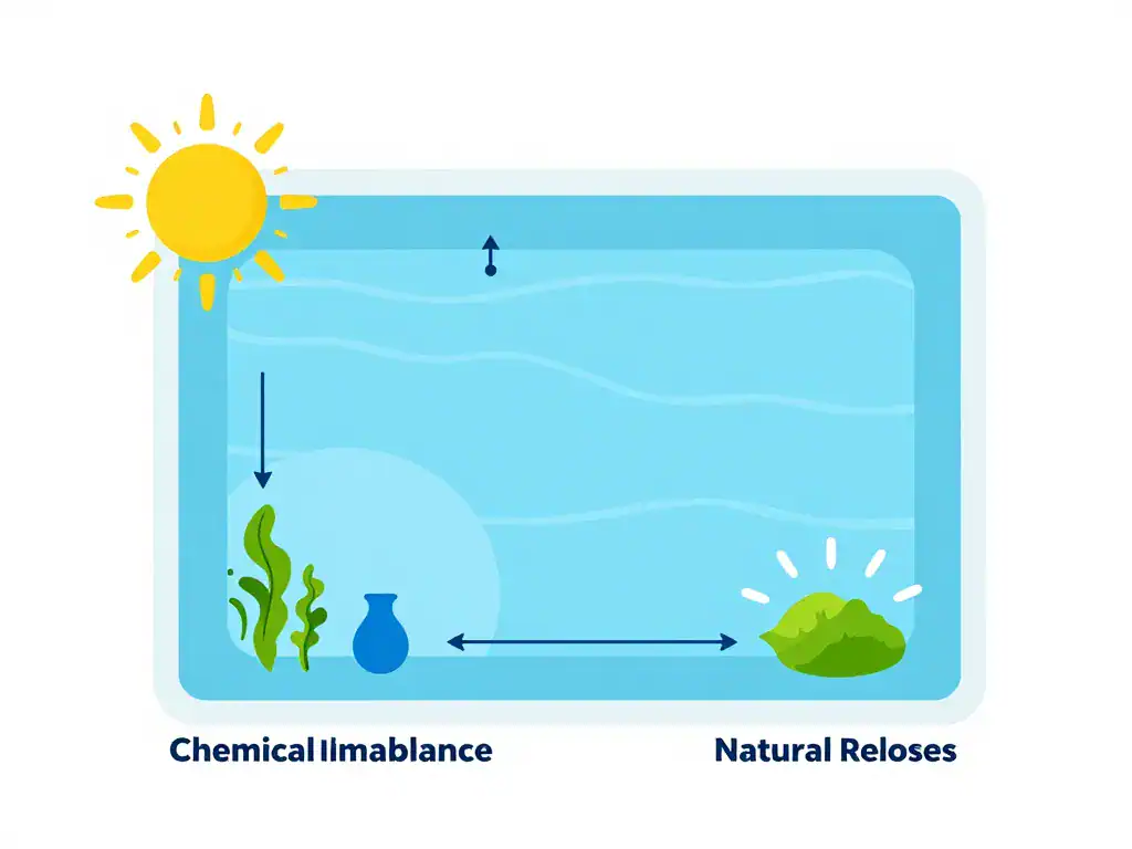 eau de piscine verte remède de grand-mère schéma algues pH remèdes