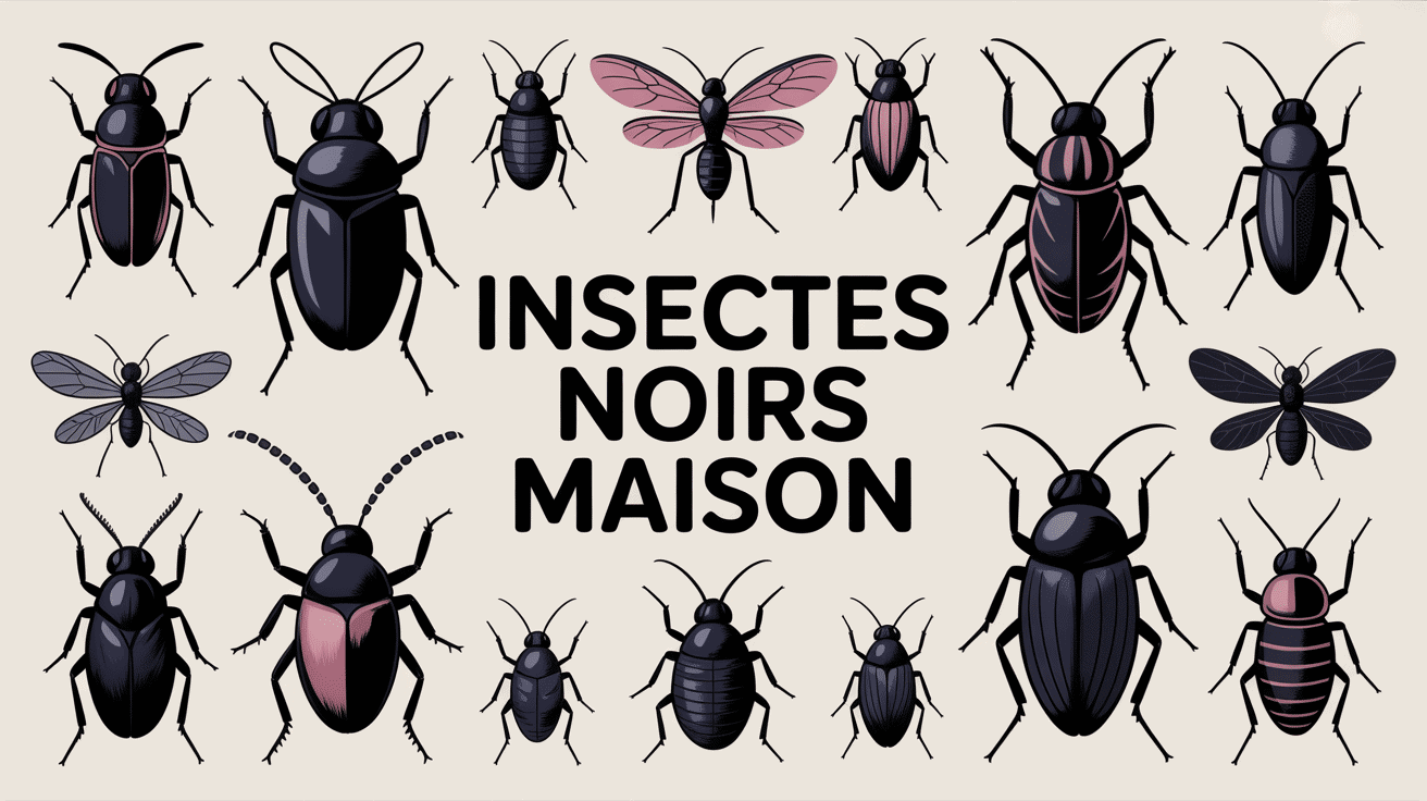 illustration gestion insecte noir maison