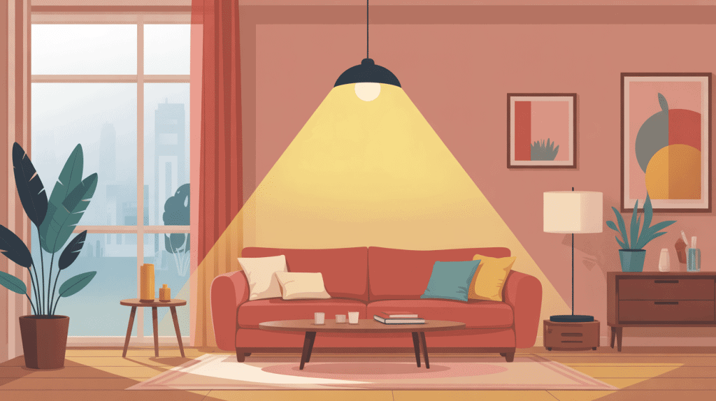 lampe halogène sur pied éclaire salon moderne