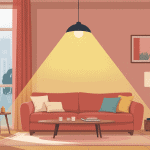 lampe halogène sur pied éclaire salon moderne
