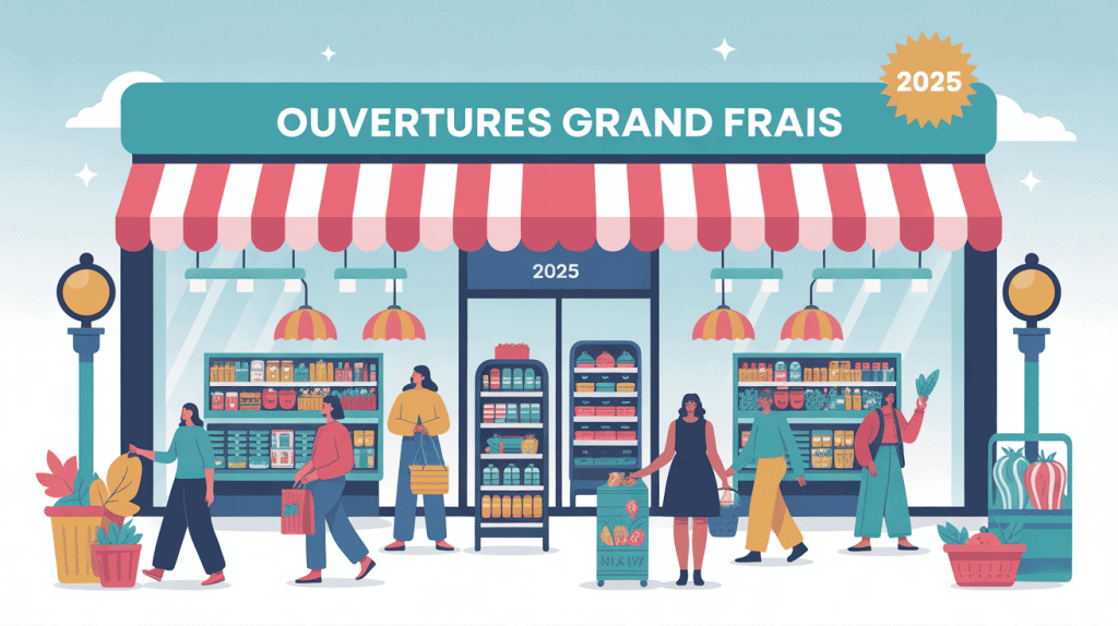 illustration vectorielle prochaines ouvertures grand frais 2024