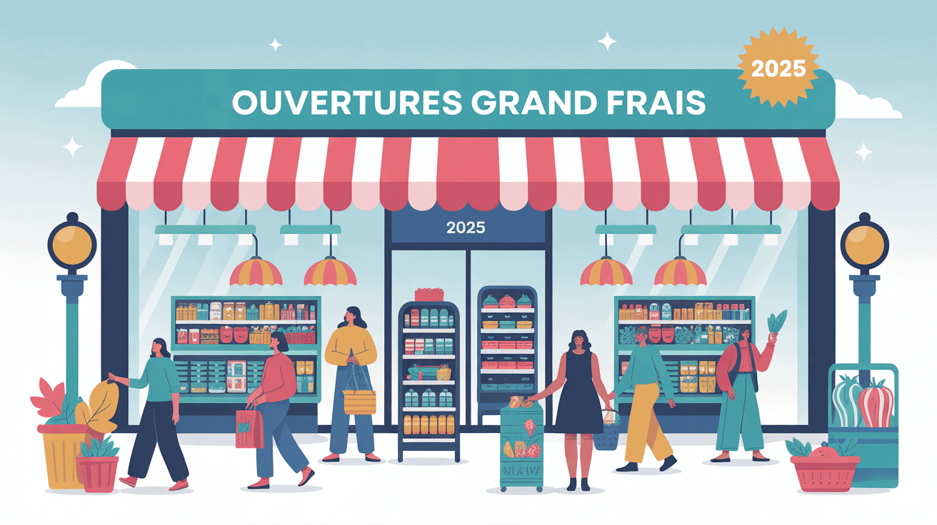 illustration vectorielle prochaines ouvertures grand frais 2024