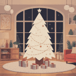 sapin de noel blanc élégant dans salon moderne décoré