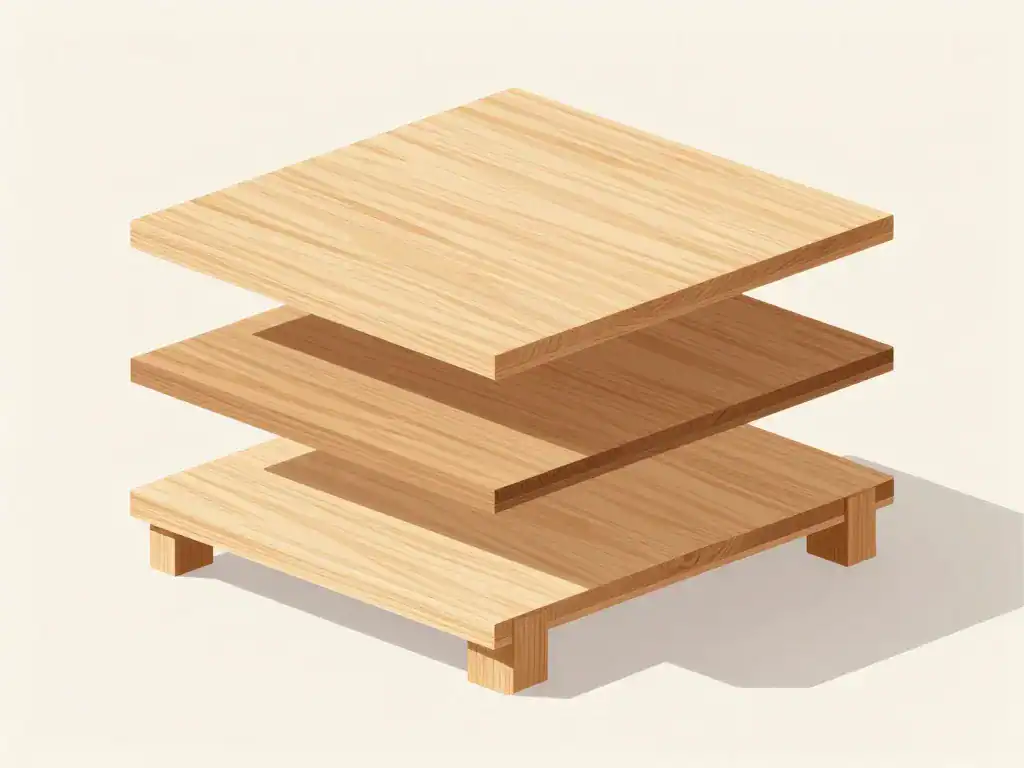structure et matériaux illustrés d’une estrade en bois