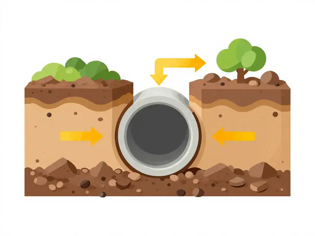 installation correcte buse en beton coupe sol