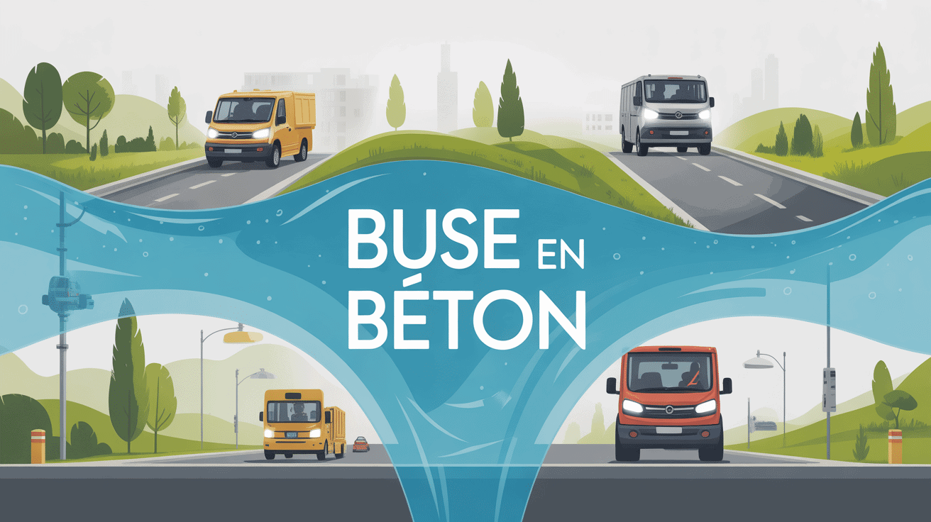 illustration buse en beton aménagment extérieur