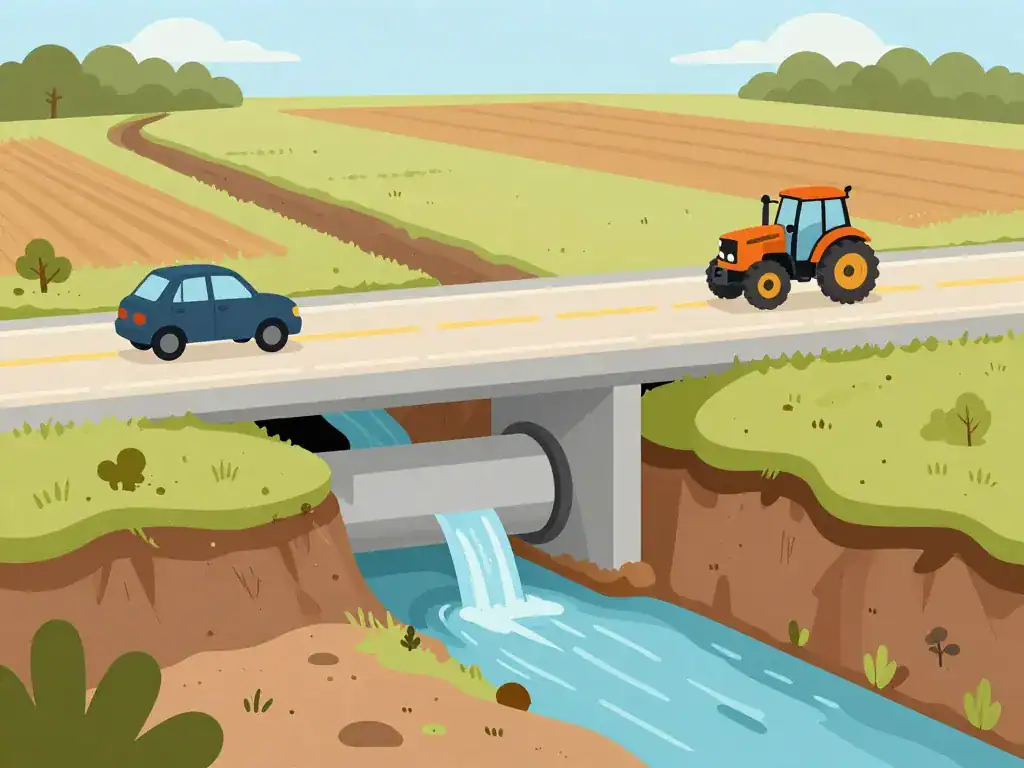 buse en beton sous chemin eau usages