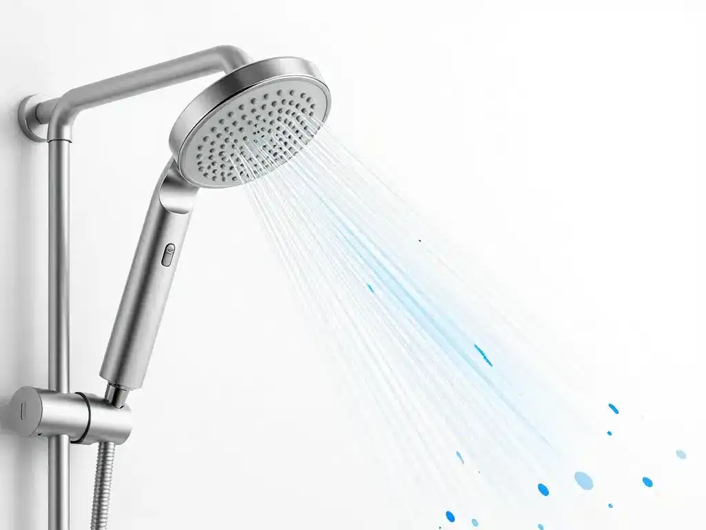 schéma pommeau de douche haute pression vs classique, jets d'eau