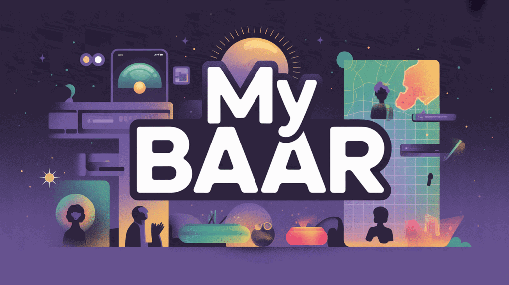 Illustration my baar dans différents contextes modernes