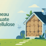 Maison avec panneau en ouate de cellulose dans les murs