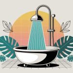 pommeau de douche haute pression moderne, jets puissants, ambiance propre