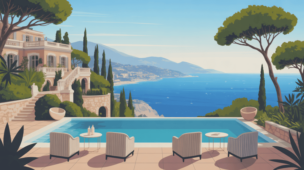 villa leopolda illustration panoramique sur la côte d’azur