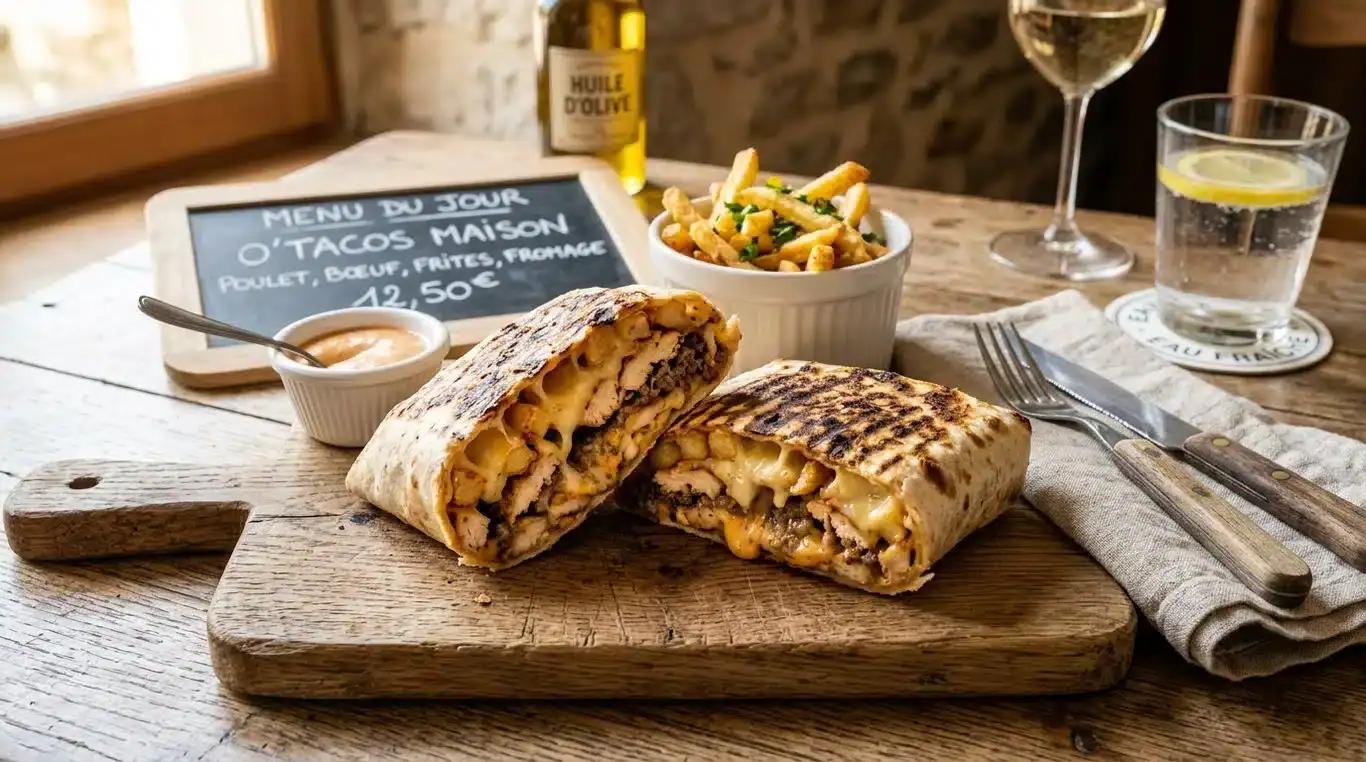 Tacos maison façon O'Tacos coupé en deux