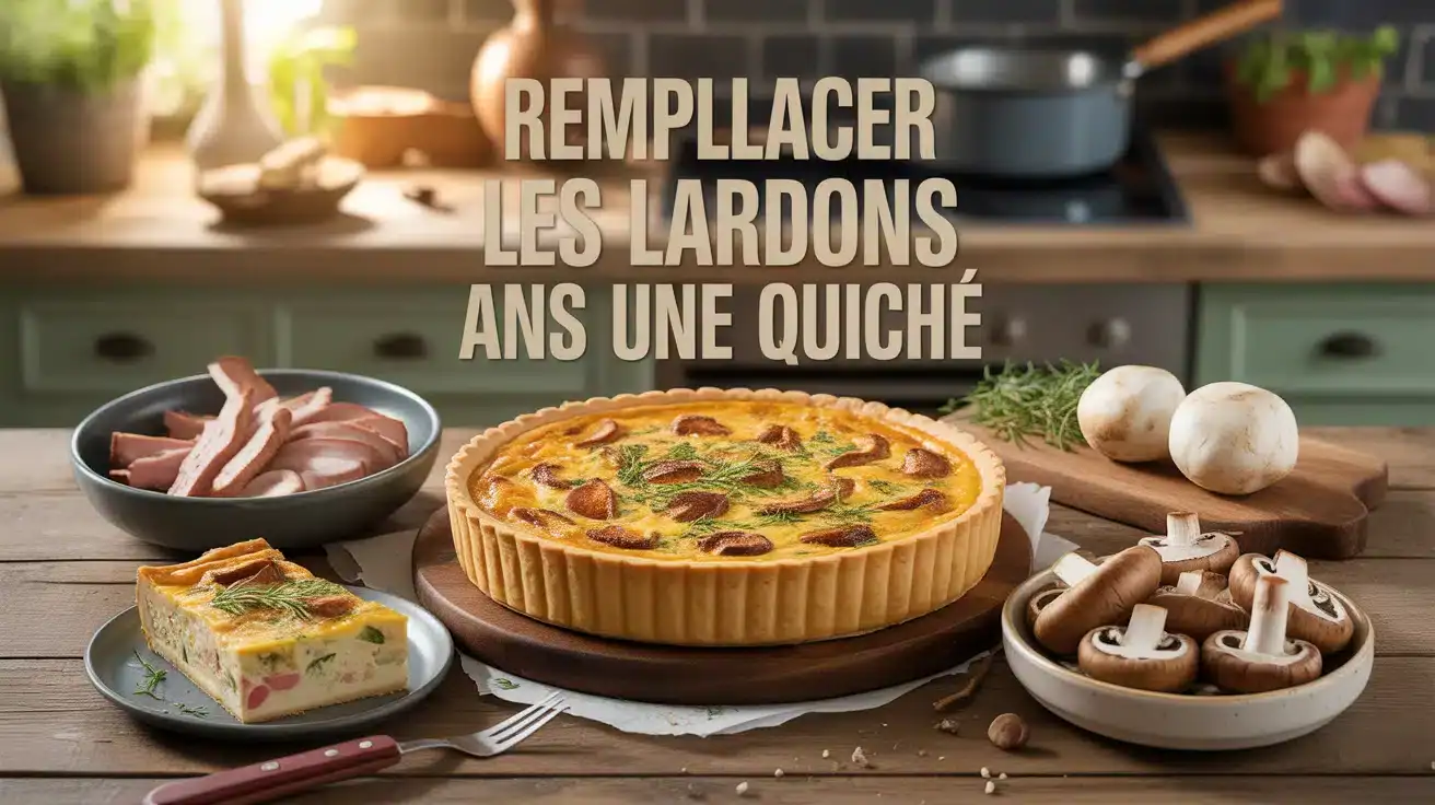 Illustration vectorielle quiche et alternatives aux lardons