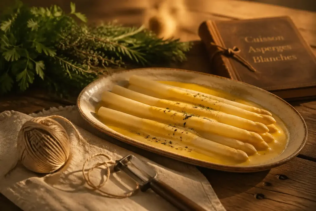 Asperges blanches et sauce mousseline légère