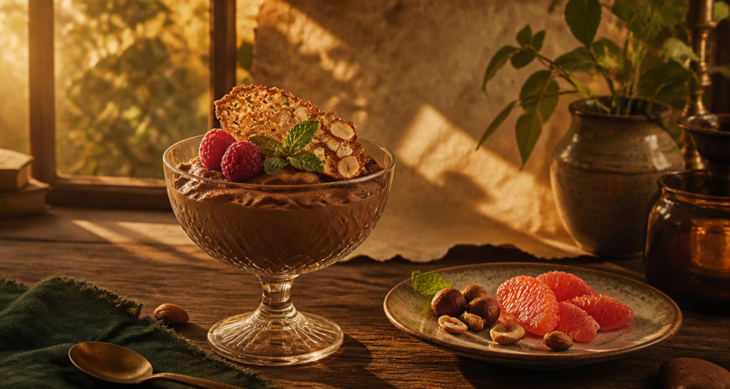 Mousse intense au chocolat noir et ses tuiles craquantes