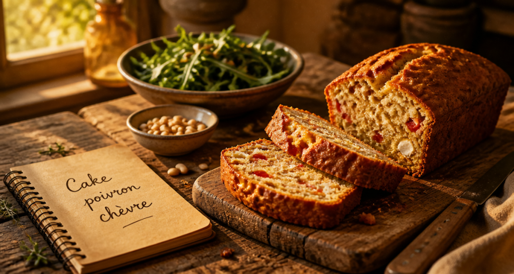 Cake poivron chèvre : la recette inratable pour un résultat moelleux