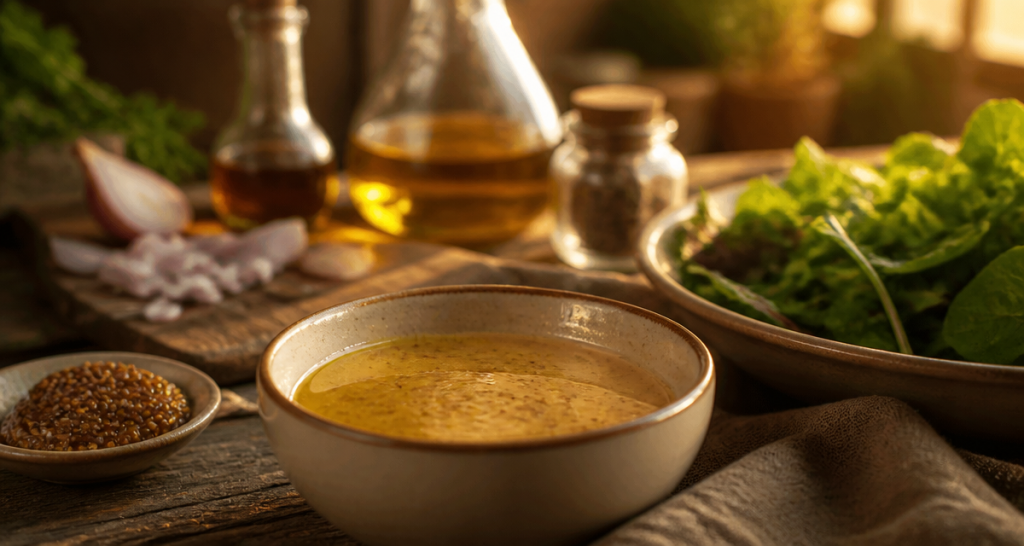 Vinaigrette moutarde : la technique infaillible pour une émulsion parfaite
