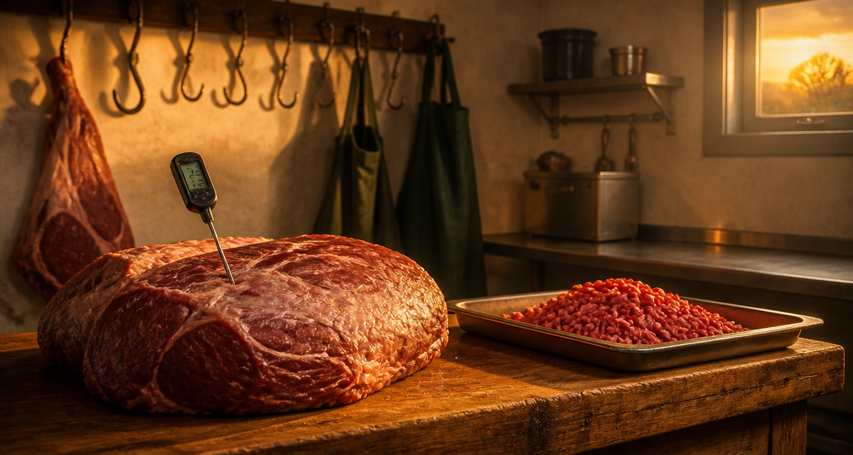 chaine du froid viande thermomètre chambre froide
