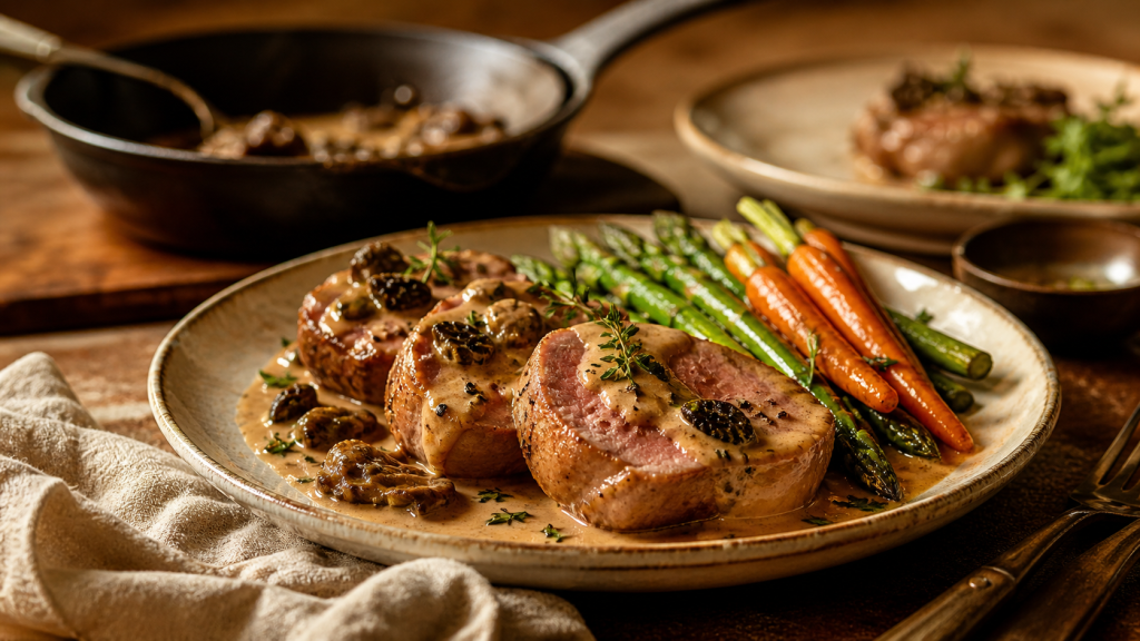 Filet mignon de veau aux morilles : la technique de chef pour une cuisson rosée parfaite