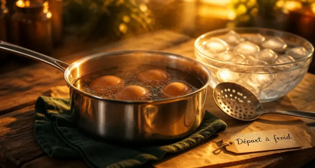 Cuisson des œufs durs à l&rsquo;eau froide : 9 minutes pour une texture parfaite