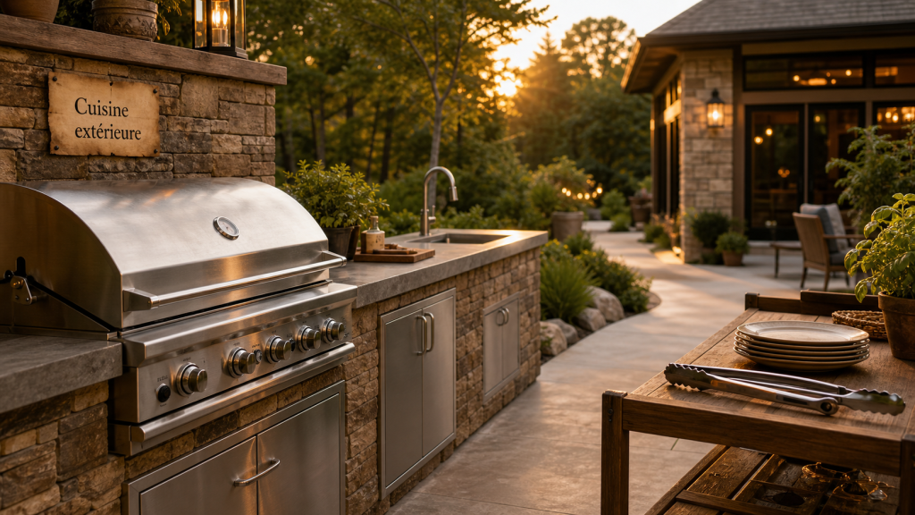 Barbecue en cuisine extérieure : inox, modules et erreurs d’implantation à éviter
