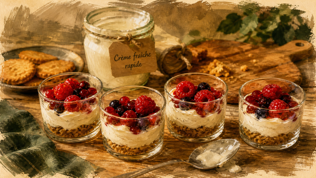 Dessert à la crème fraîche rapide : 15 minutes, 1 pot et des idées vraiment gourmandes