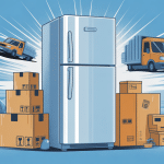 brancher un frigo neuf après transport illustration vectorielle déménagement