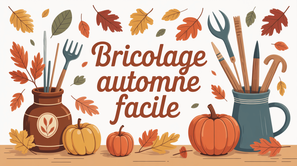 bricolage automne facile table familiale illustration