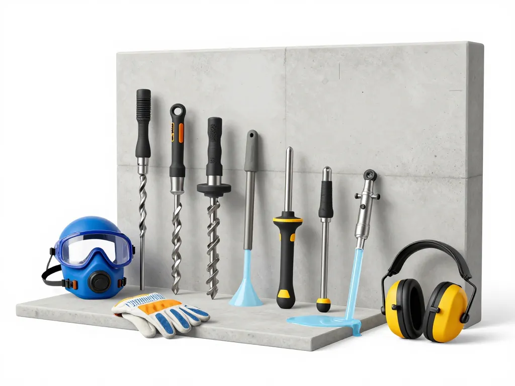 carottage beton outils securite illustration