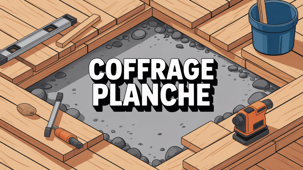 Illustration coffrage planche chantier organisé et propre