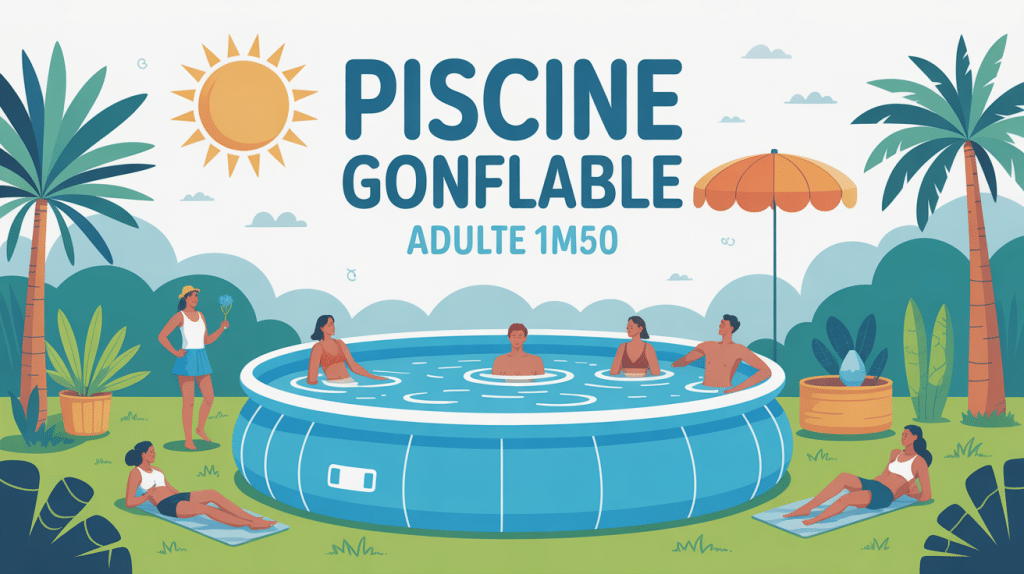 Piscine gonflable adulte 1m50 hauteur grande installée jardin détente