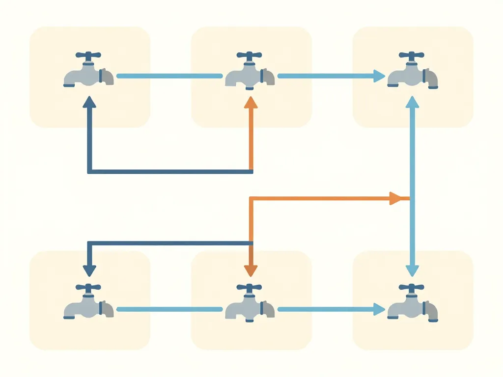 Schéma absence d'eau chaude sur un seul robinet parcours eau
