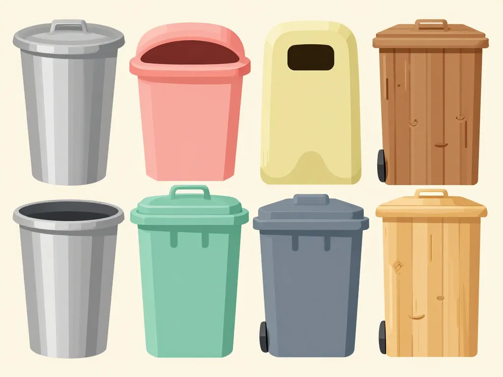 poubelle jolie acier plastique bois design