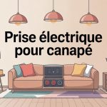 prise electrique pour canapé dans salon moderne intégré