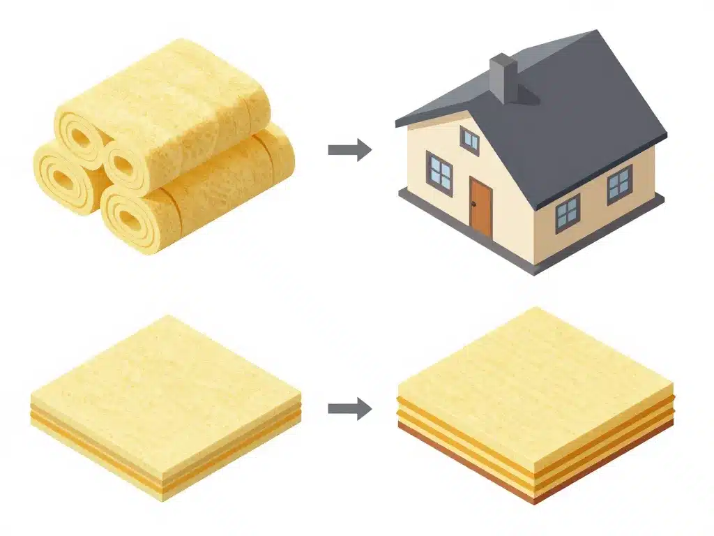 prix de la laine de verre au m2 comparaison rouleaux panneaux