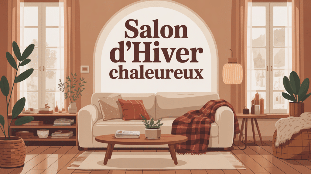 salon d hiver chaleureux et cosy avec canapé plaid et lumière