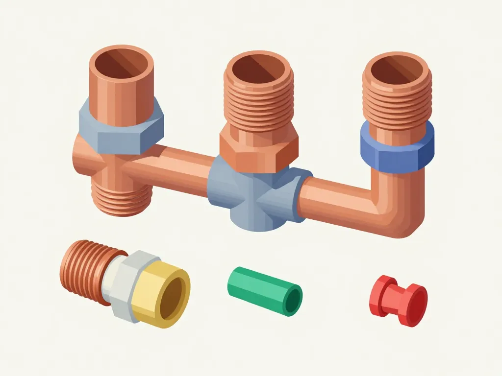 Différents raccords PER cuivre illustration