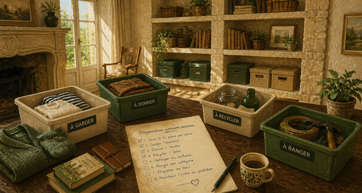 aide rangement maison salon checklist bacs tri