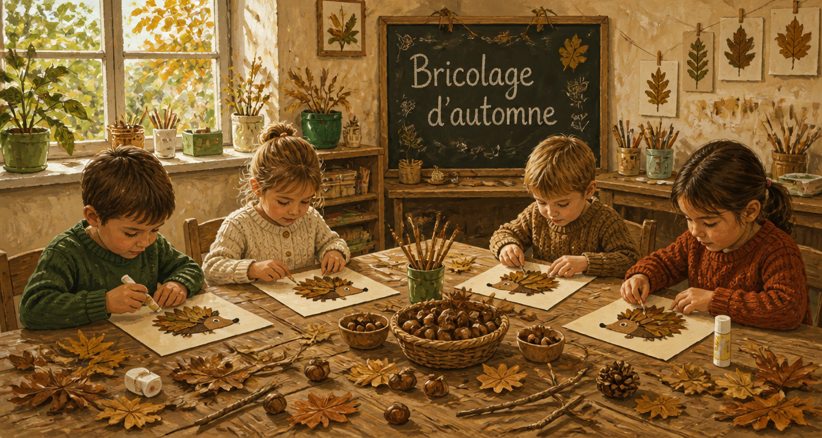 bricolage automne maternelle enfants feuilles