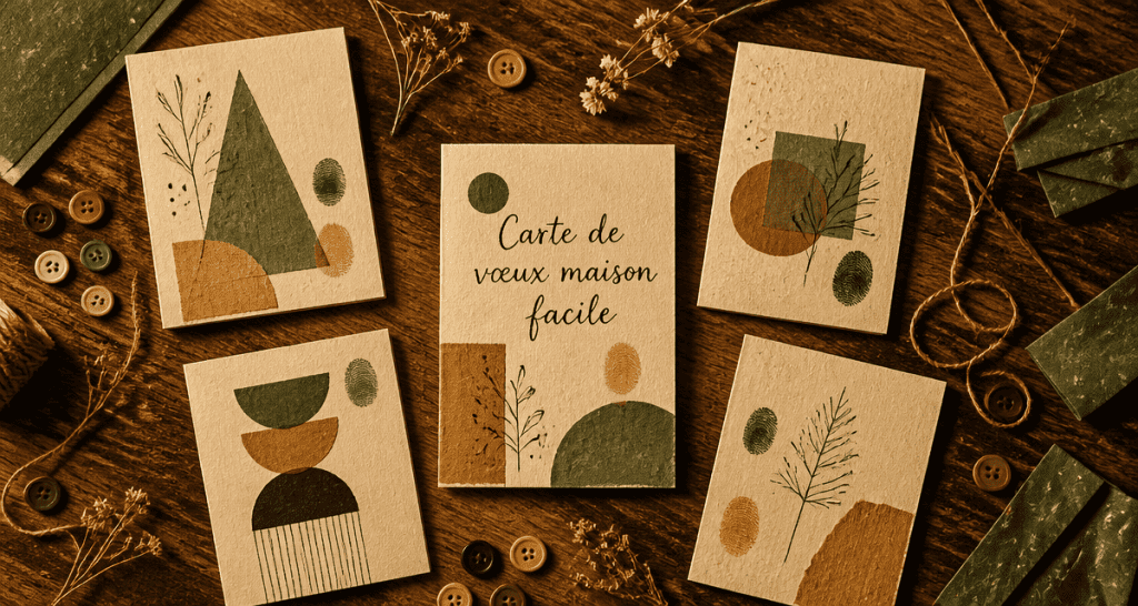Carte de voeux maison facile artisanale décorée