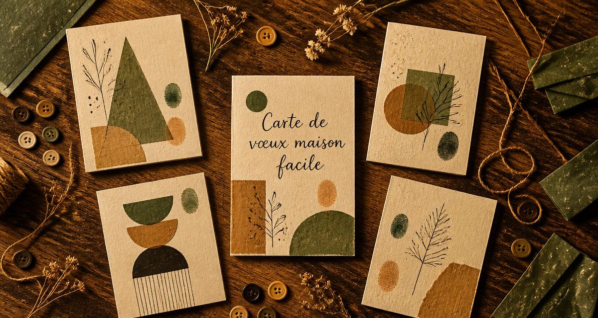Carte de voeux maison facile artisanale décorée