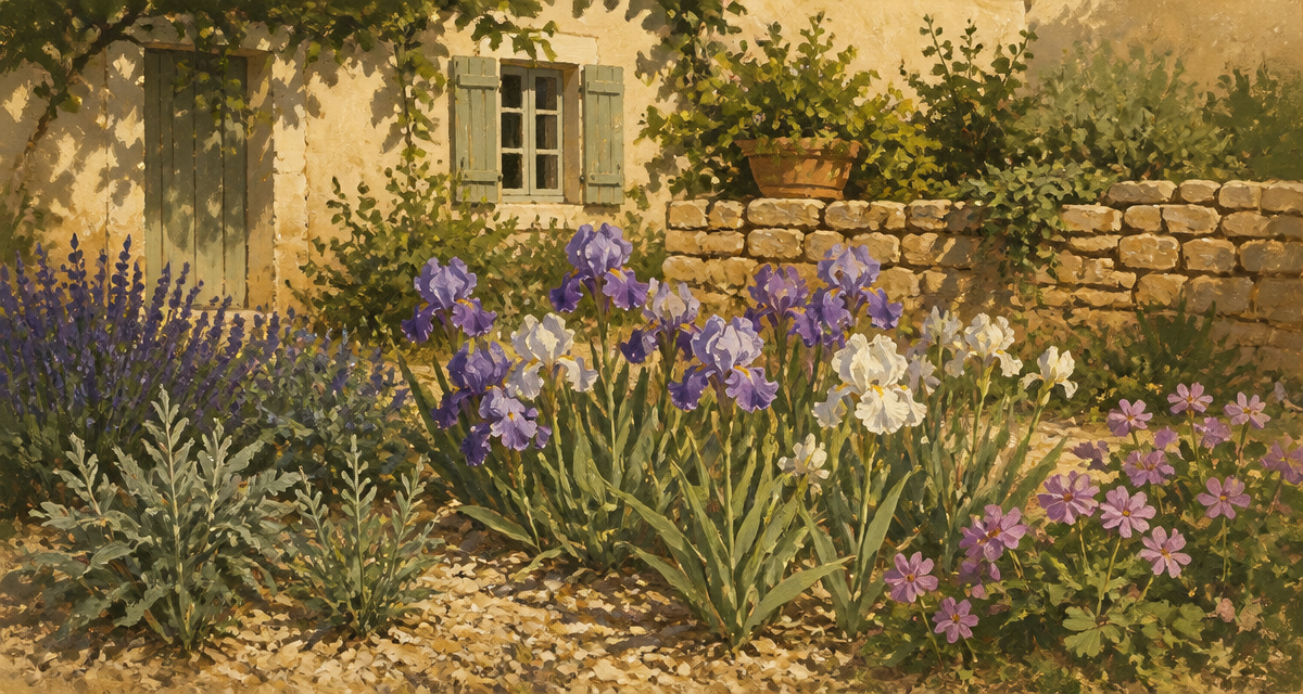 que mettre au pied des iris massif jardin