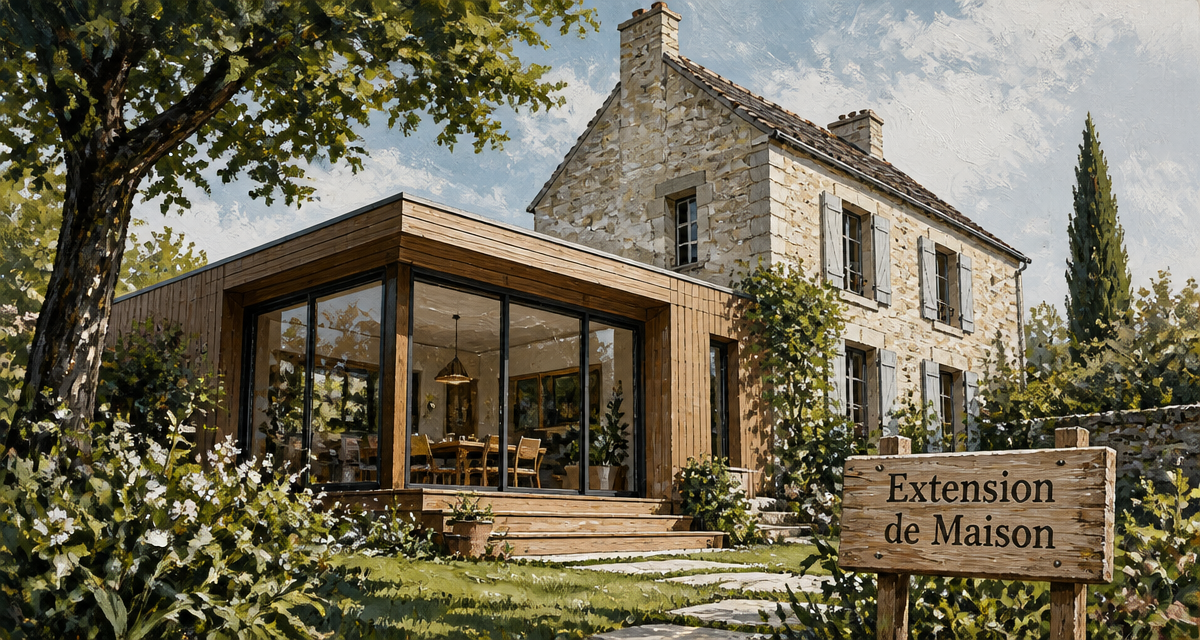 travauxmakers.fr extension maison 20m2 ossature bois et pierre